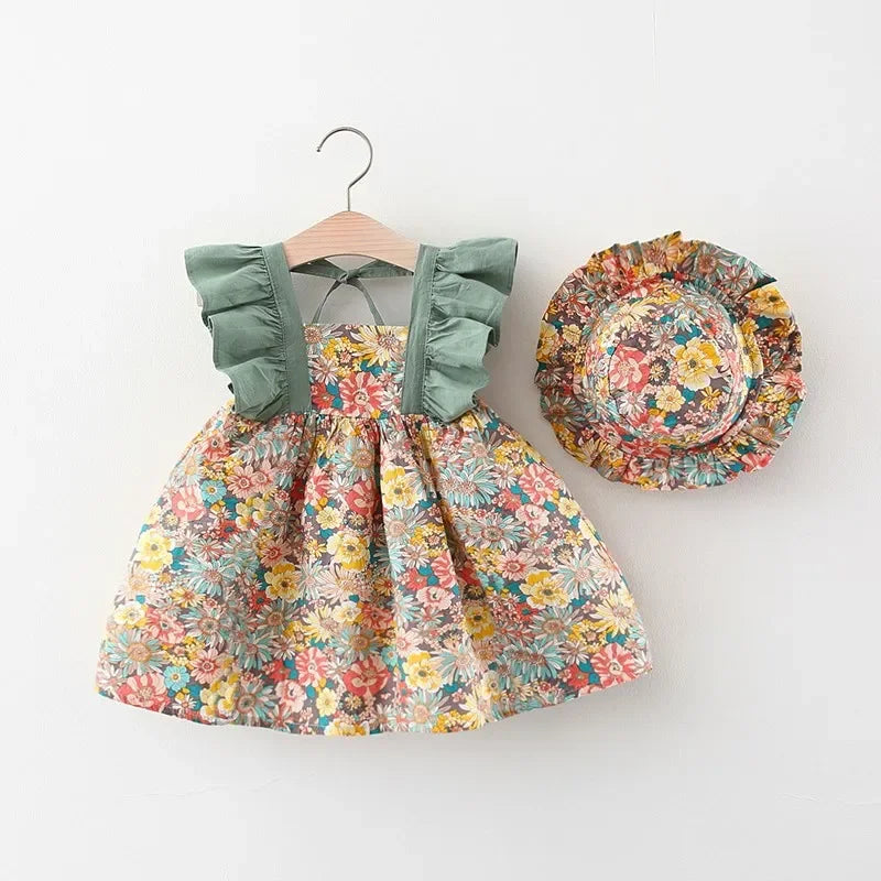 Baby Girl Dress Summer Cotton Floral Girls Dress