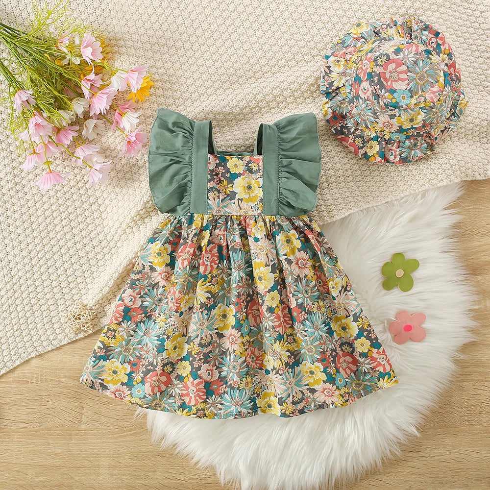 Baby Girl Dress Summer Cotton Floral Girls Dress
