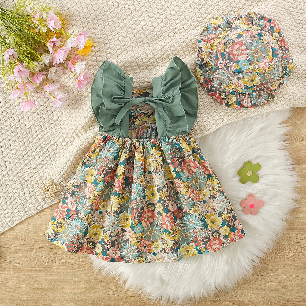 Baby Girl Dress Summer Cotton Floral Girls Dress